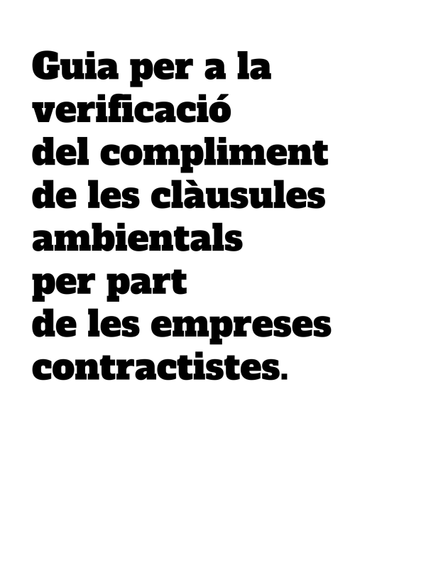 Guia per a la verificació del compliment de les clàusules ambientals per part de les empreses contractistes
