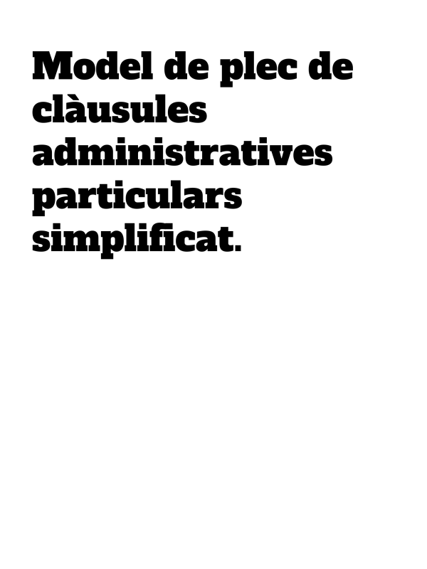 Model de plec de clàusules administratives particulars simplificat