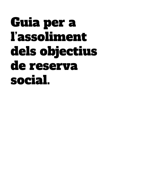 Guia per a l'assoliment dels objectius de reserva social