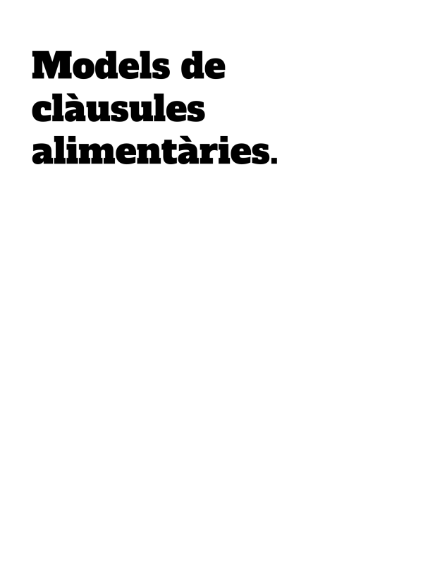 Models de clàusules alimentàries